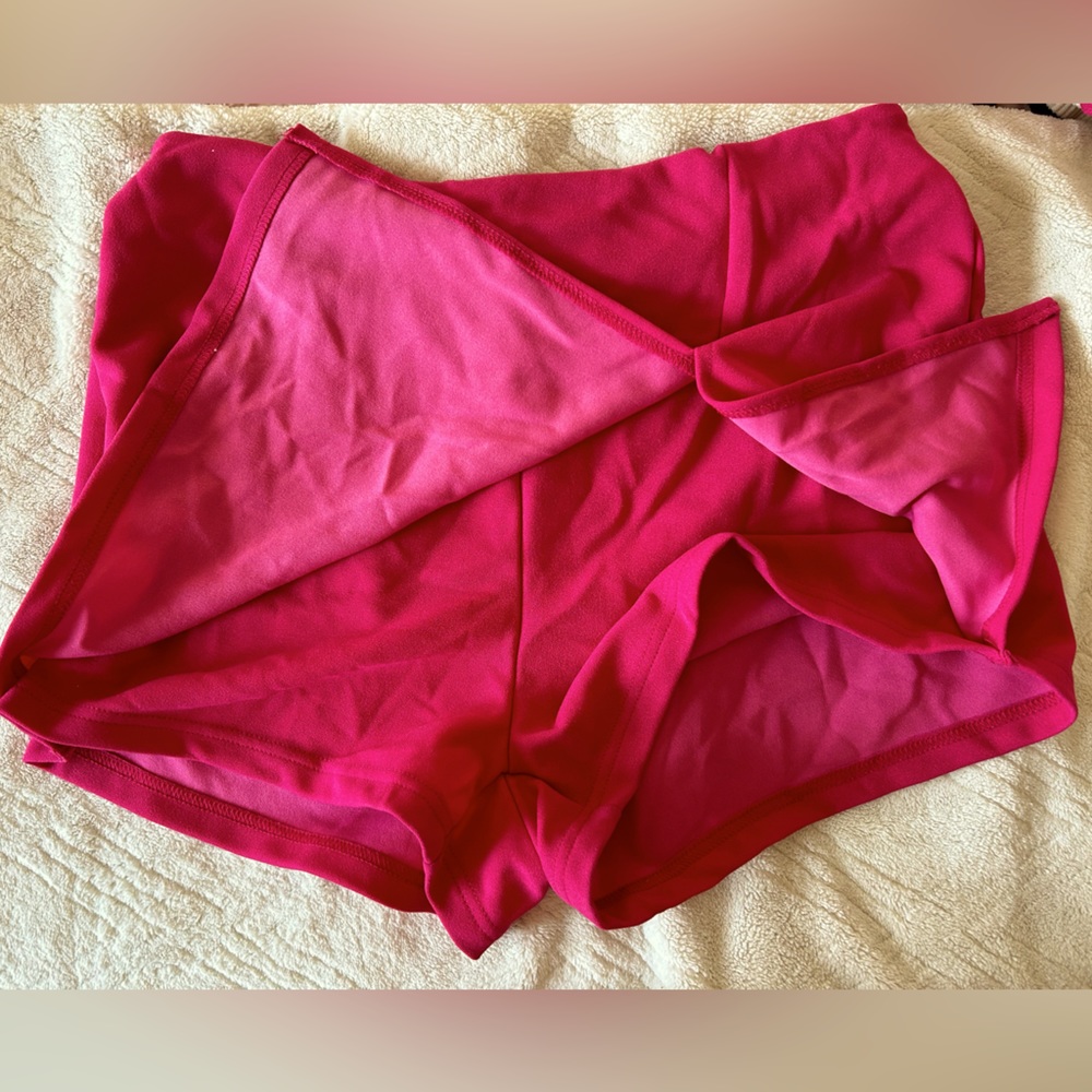 Hot Pink Two Piece Cropped Tank Top and Skort